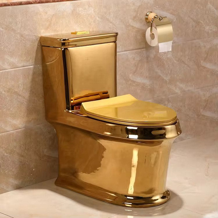 Luxury Modern Gold Toilet | Dual Flush Floor Mounted