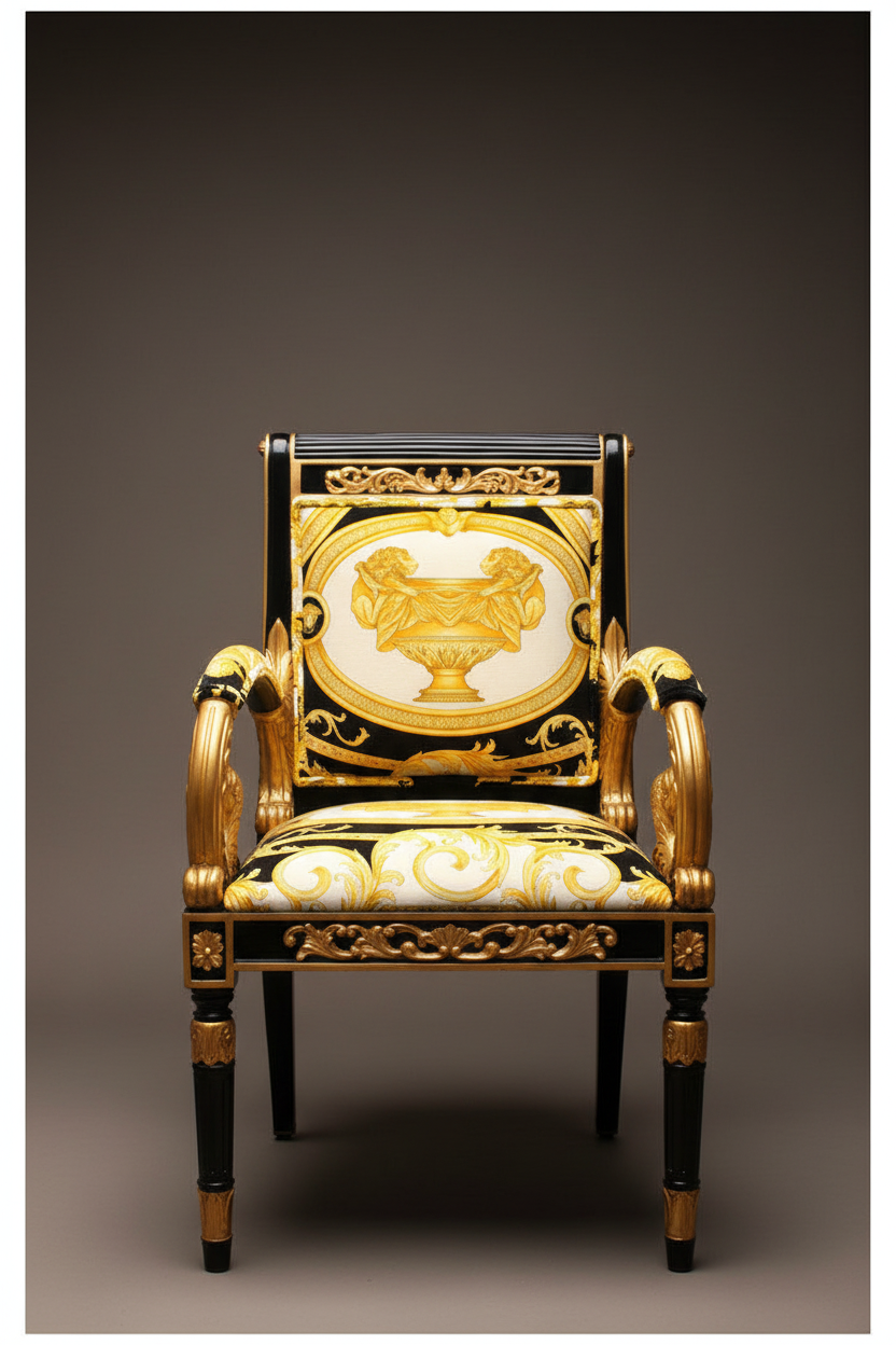 Gold Double Lion Armchair | Front Studio Shot