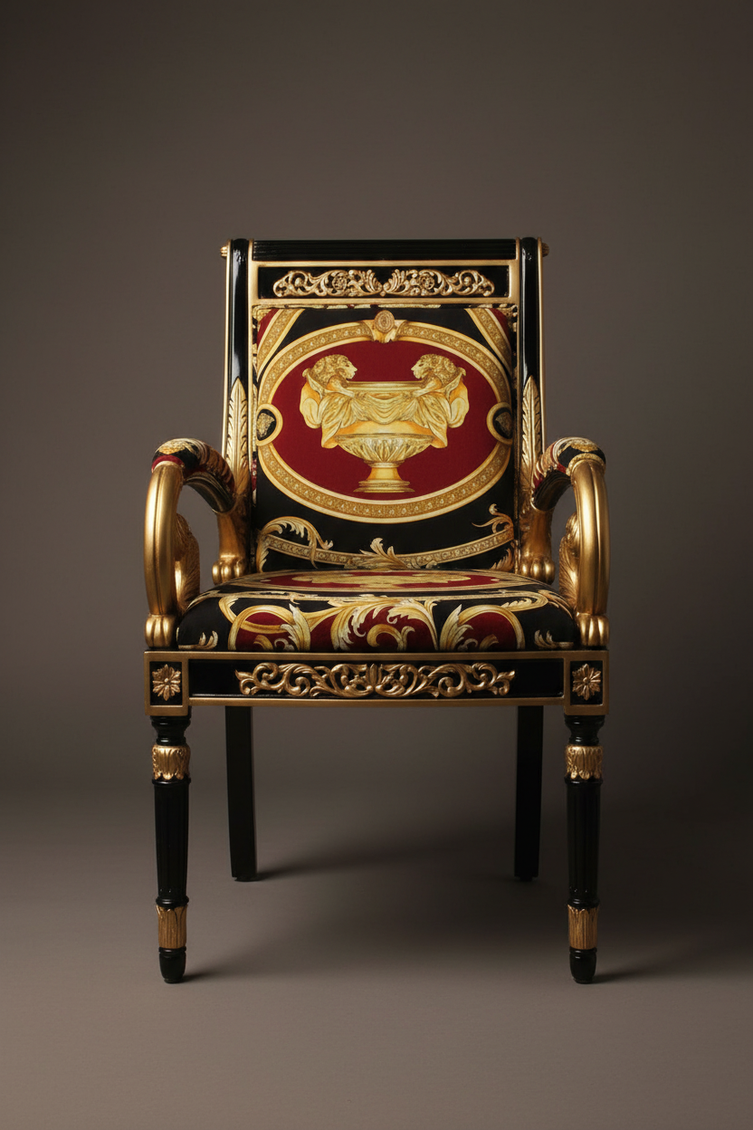 Vanitas Armchair | Red Double Lion | Front Studio