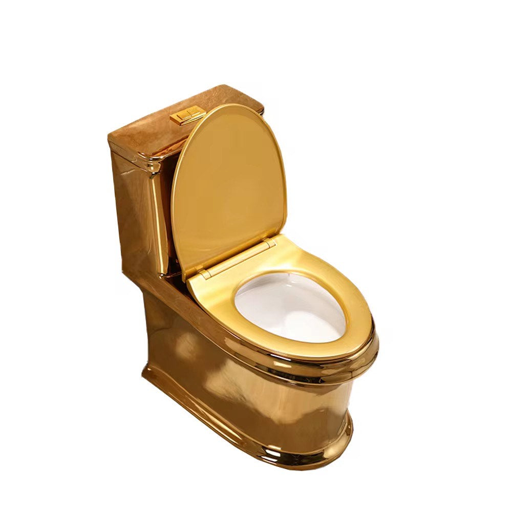 Luxury Modern Gold Toilet | Dual Flush Floor Mounted