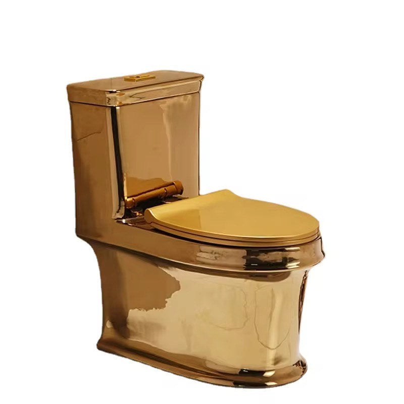 Luxury Modern Gold Toilet | Dual Flush Floor Mounted
