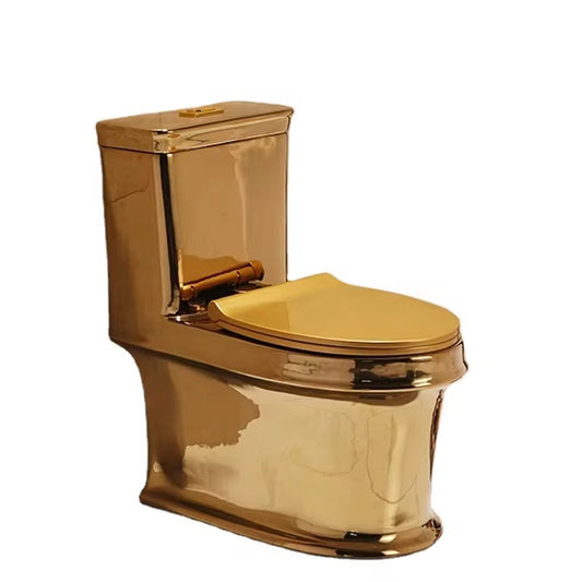 Luxury Modern Gold Toilet | Dual Flush Floor Mounted
