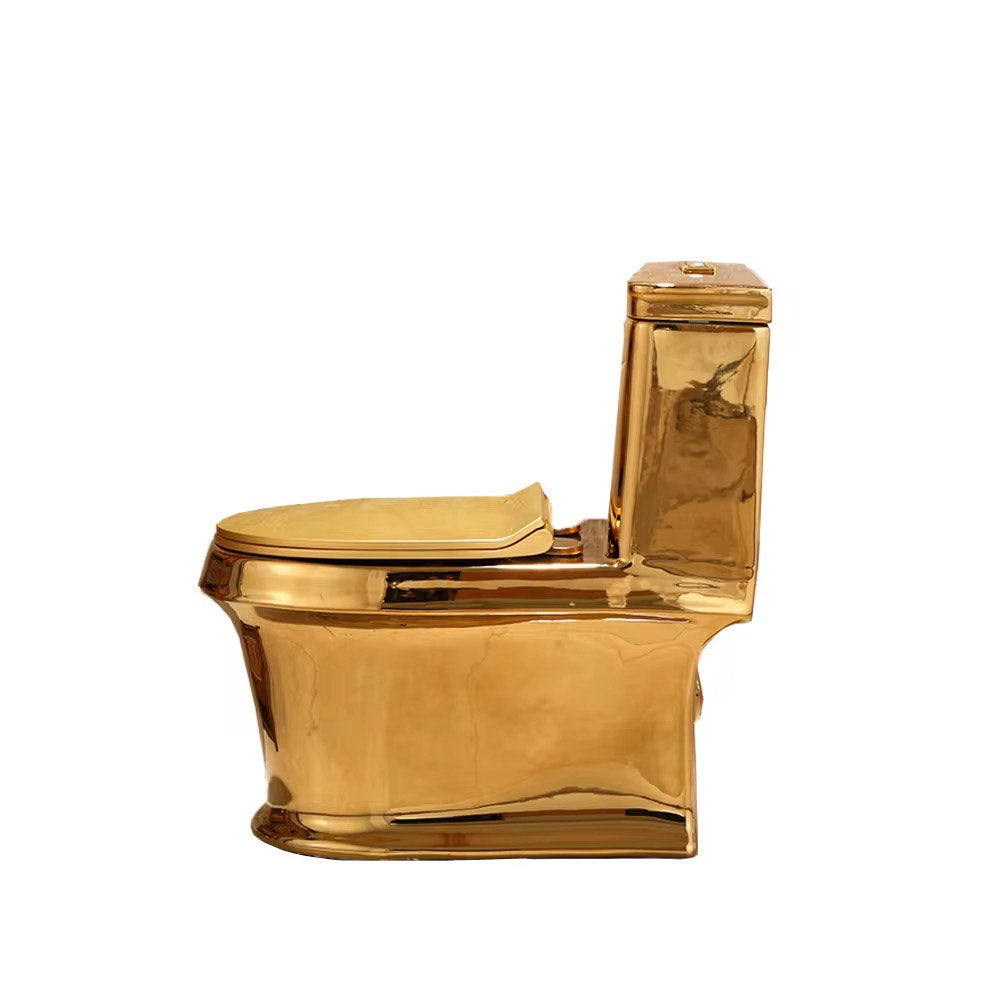 Luxury Modern Gold Toilet | Dual Flush Floor Mounted