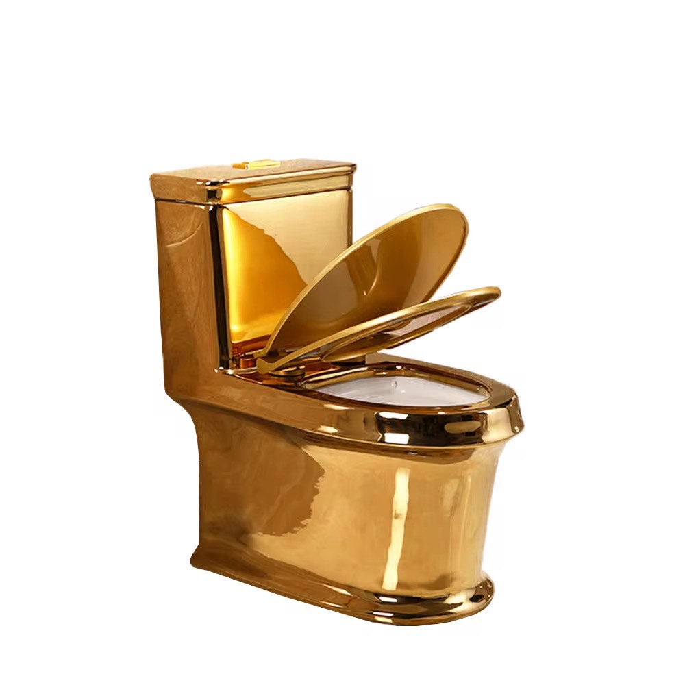 Luxury Modern Gold Toilet | Dual Flush Floor Mounted