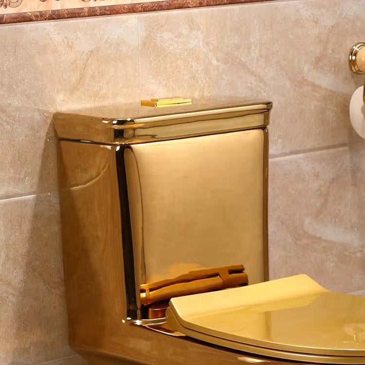 Luxury Modern Gold Toilet | Dual Flush Floor Mounted