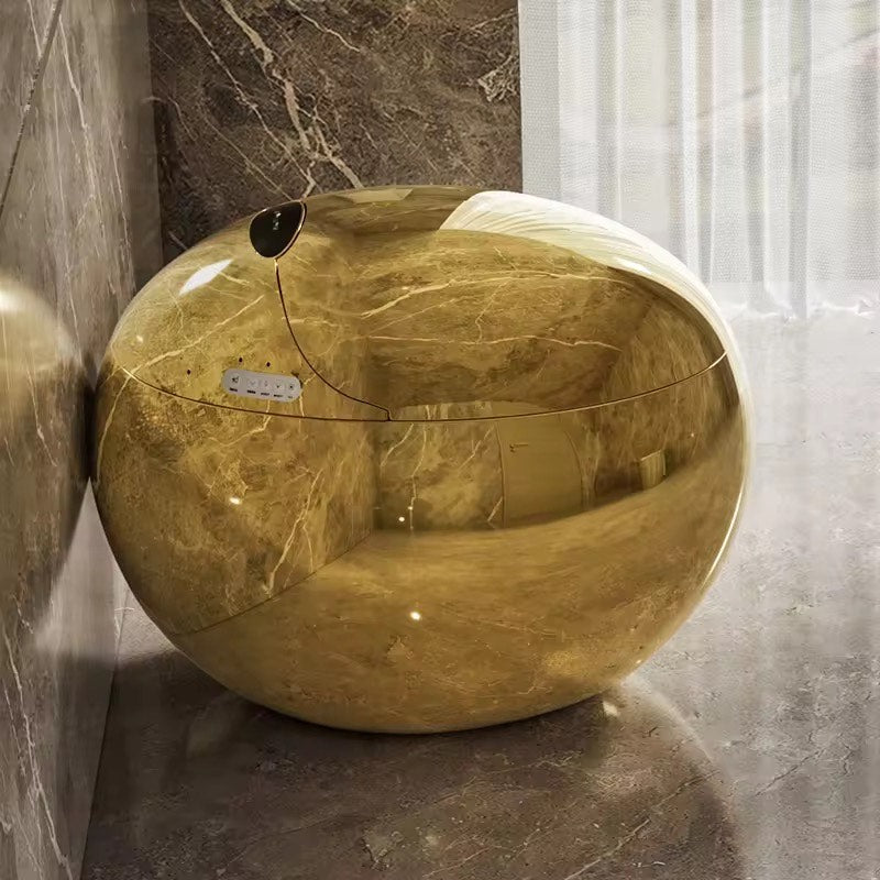 Luxury Smart Gold Egg-Shape Toilet | Intelligent Floor Mounted Commode