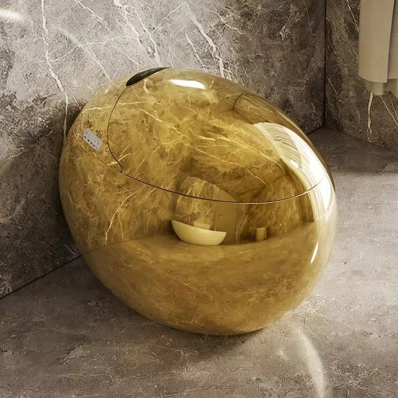 Luxury Smart Gold Egg-Shape Toilet | Intelligent Floor Mounted Commode