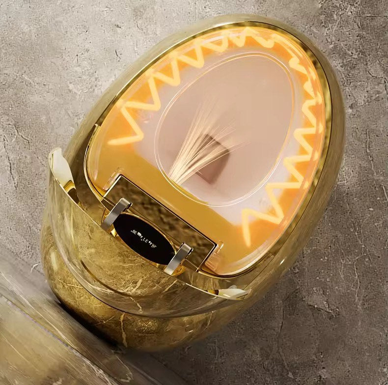 Luxury Smart Gold Egg-Shape Toilet | Intelligent Floor Mounted Commode