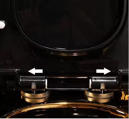 Luxury Modern Black & Gold Toilet | Dual Flush Floor Mounted