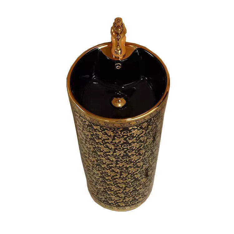 Luxury Modern Black & Gold Toilet | Dual Flush Floor Mounted