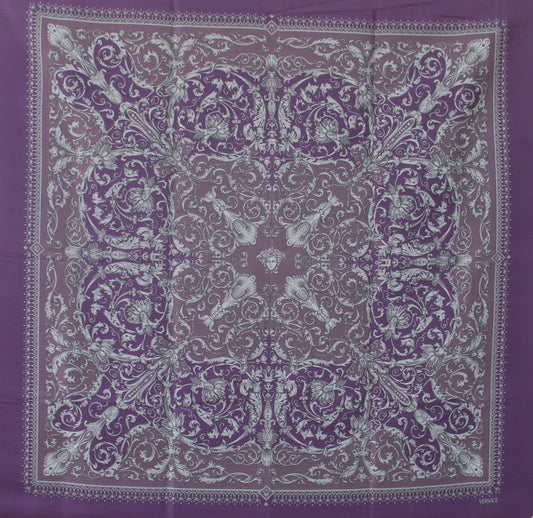 Clearance | Versace Violet Medusa Baroque Silk Fabric Panel 140 × 140 cm
