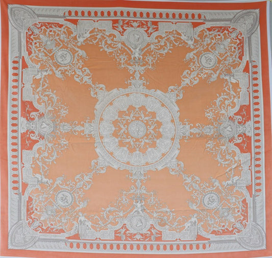 Clearance | Versace Le Grand Orange Cotton Velvet Panel 140 × 140 cm