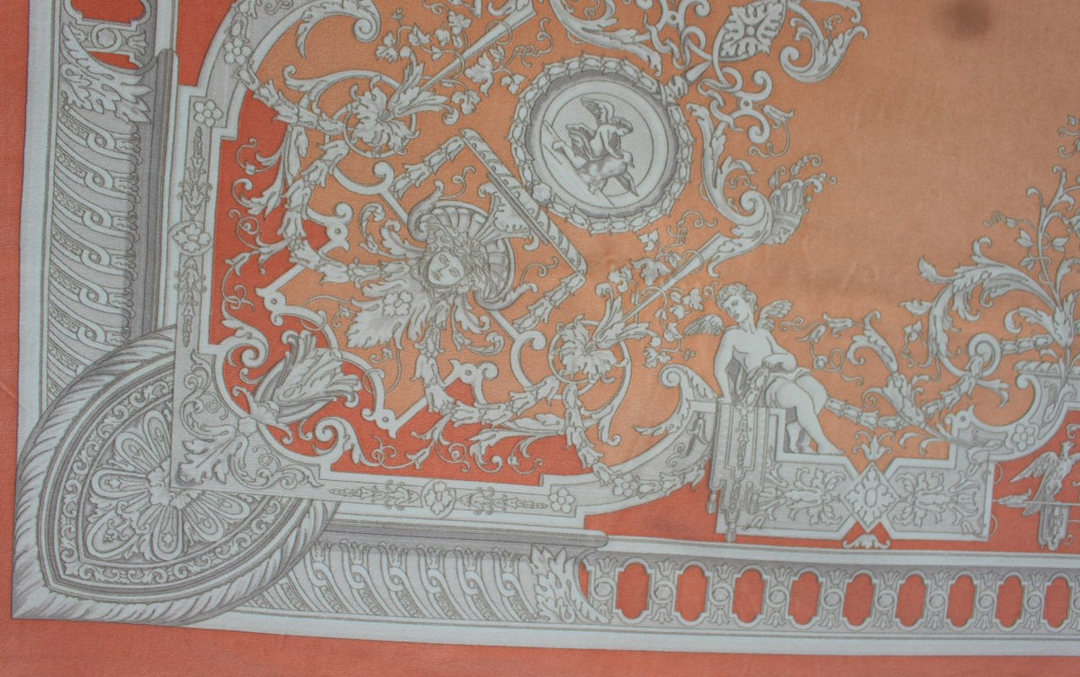 Clearance | Versace Le Grand Orange Cotton Velvet Panel 140 × 140 cm