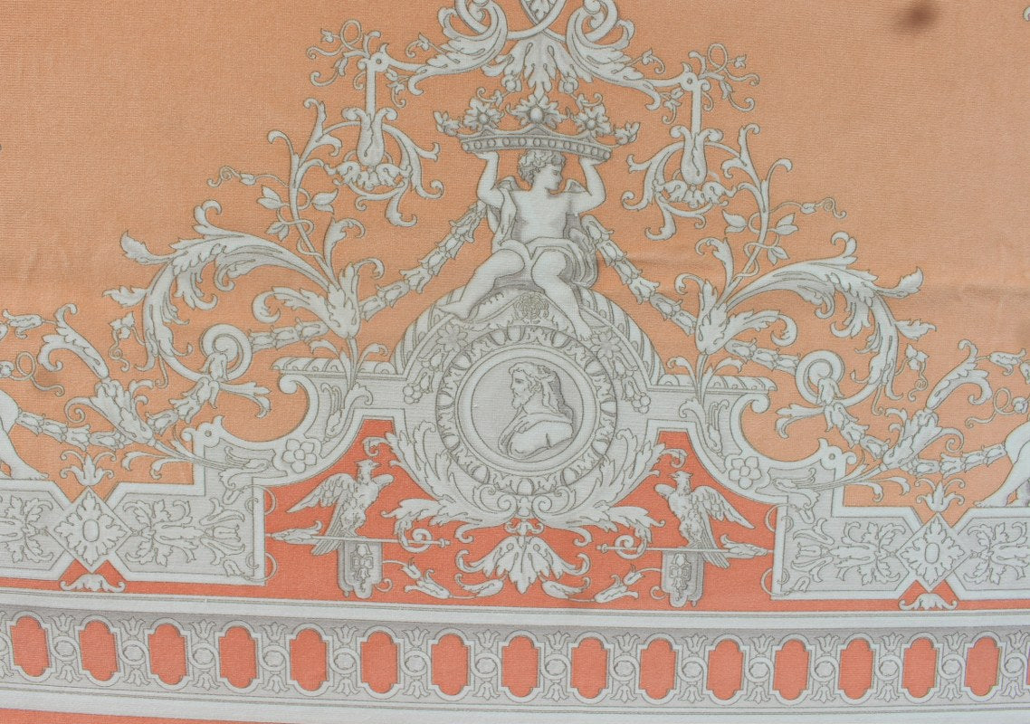 Clearance | Versace Le Grand Orange Cotton Velvet Panel 140 × 140 cm