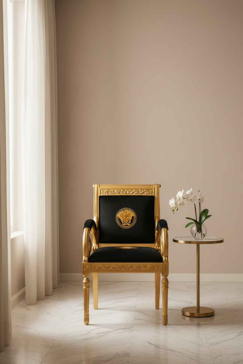 Gold Vanitas Armchair Lifestyle Shot