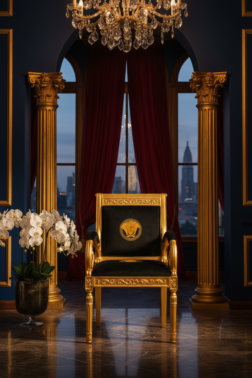 Gold Vanitas Armchair Lifestyle Shot
