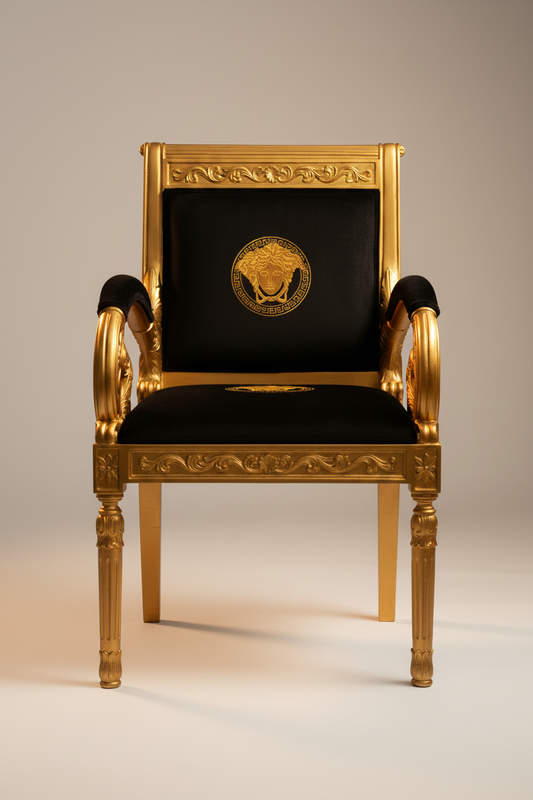 Gold Vanitas Armchair Studio Shot