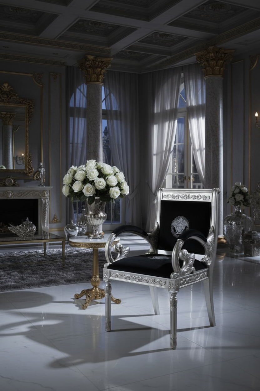 Silver Vanitas Armchair Lifestyle Shot