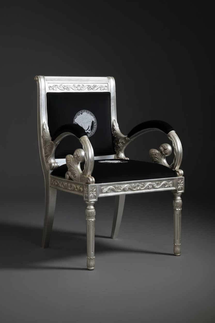 Silver Vanitas Armchair Studio Shot