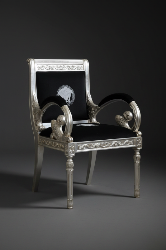 Silver Vanitas Armchair Studio Shot
