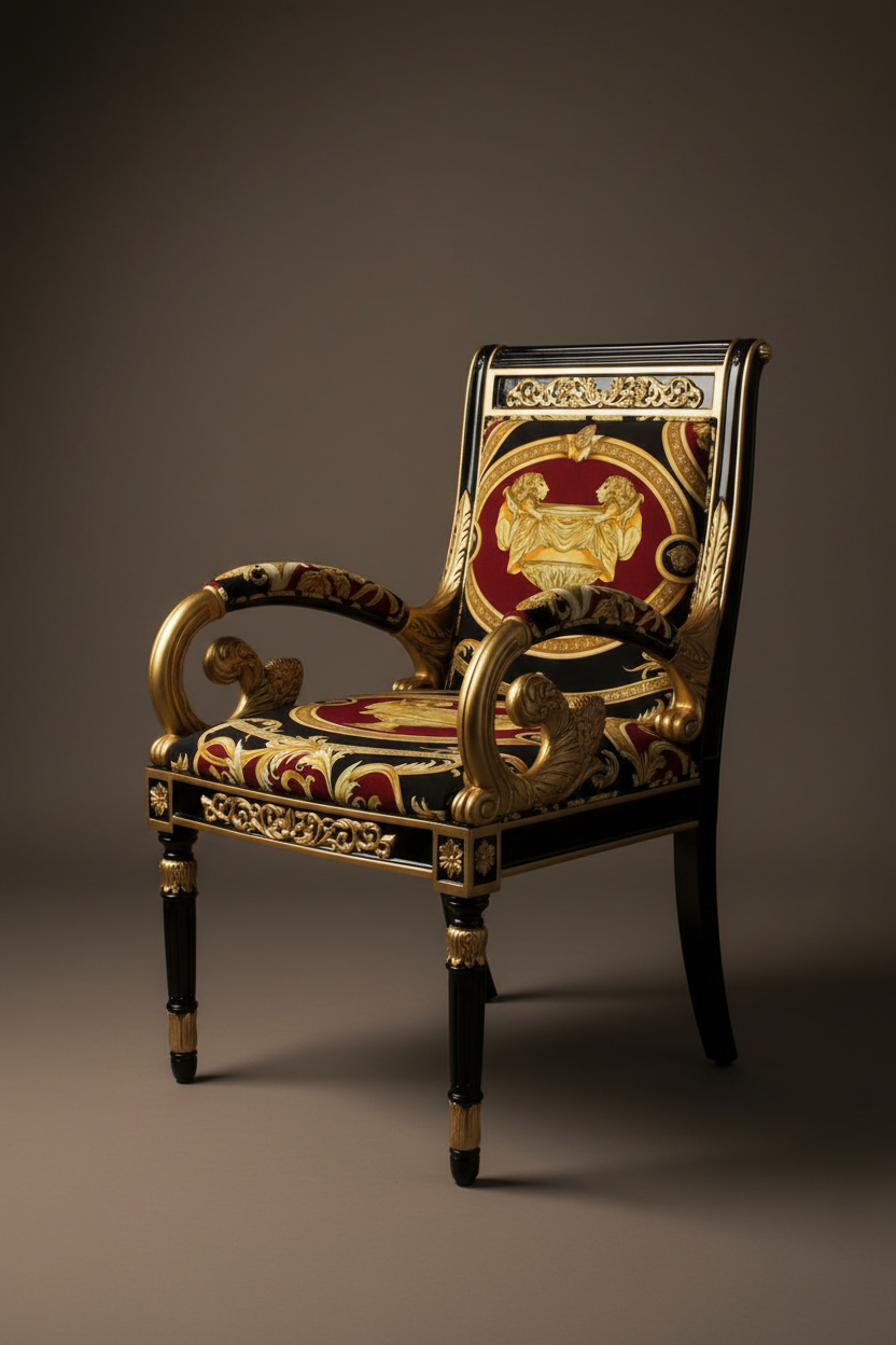 Vanitas Armchair | Red Double Lion | 3/4 Studio