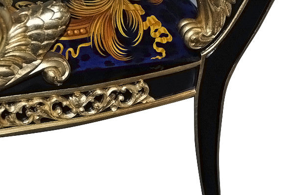 Pair of Custom Vanitas Armchairs — Versace DV Blue Animal Print Velvet