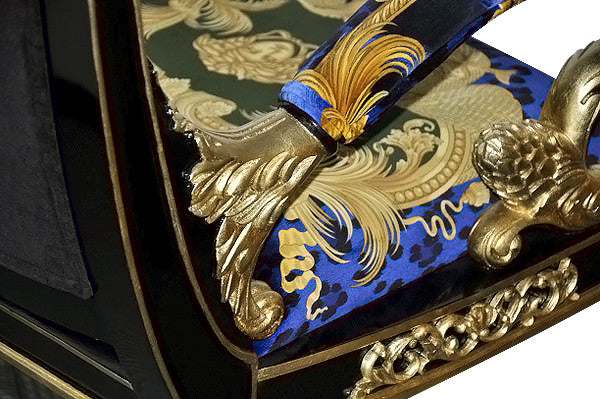 Pair of Custom Vanitas Armchairs — Versace DV Blue Animal Print Velvet