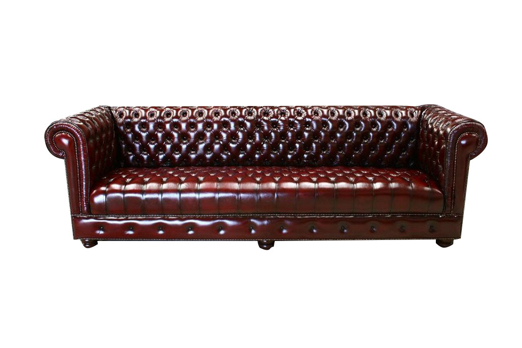 Chesterfield 3-Seater Sofa | Diamond Button Genuine Leather