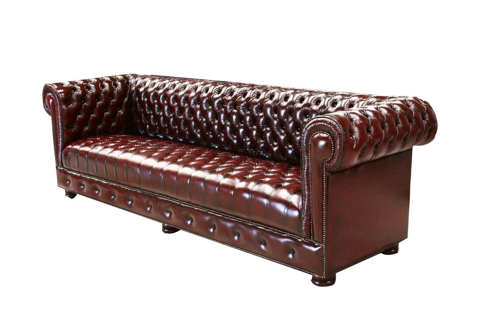 Chesterfield 3-Seater Sofa | Diamond Button Genuine Leather