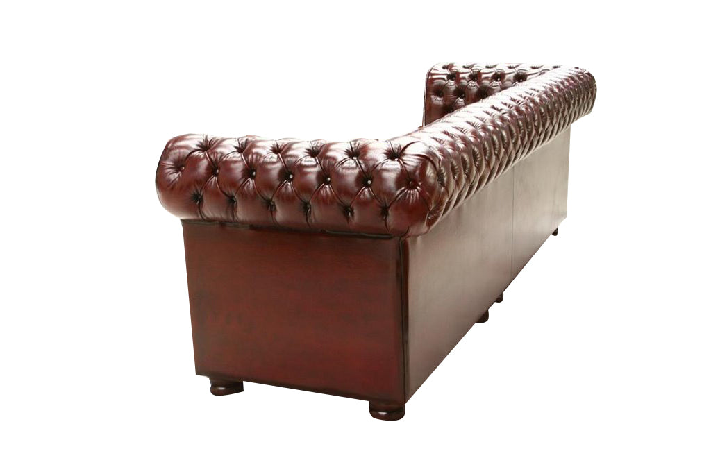 Chesterfield 3-Seater Sofa | Diamond Button Genuine Leather
