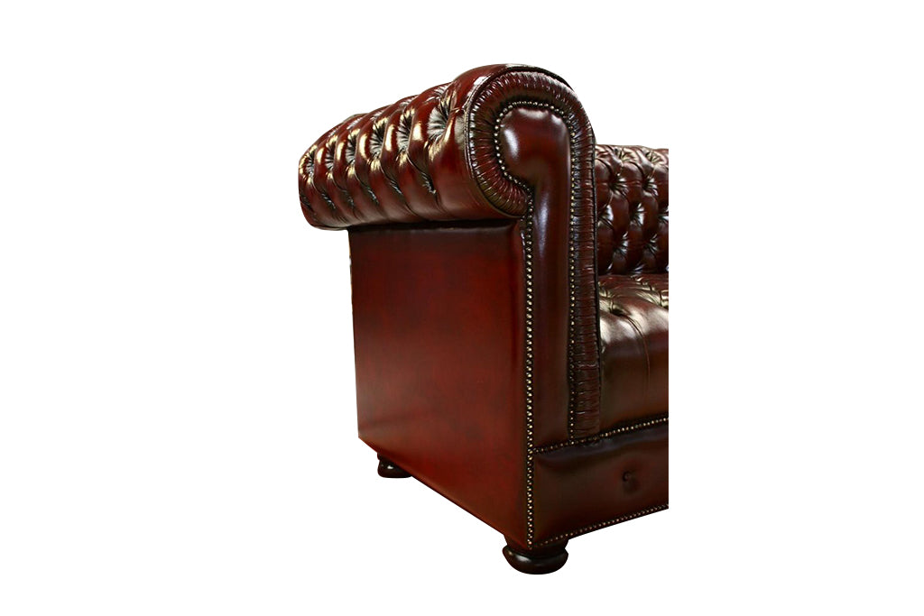 Chesterfield 3-Seater Sofa | Diamond Button Genuine Leather