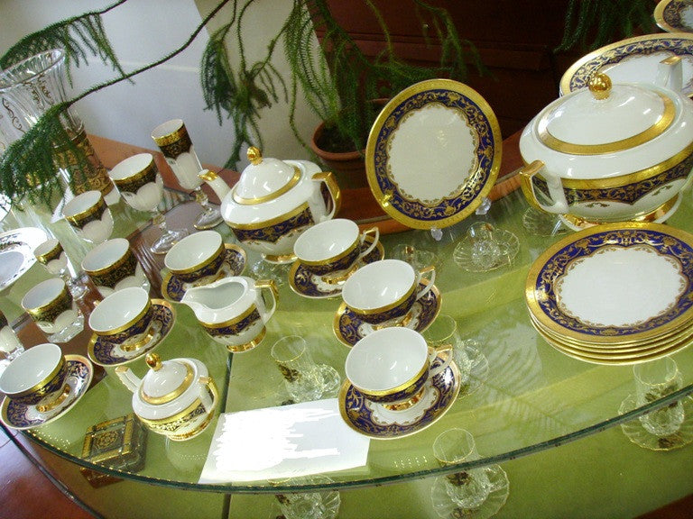 Porcelain Tea Set In Empire White Gold - 9-Piece Set