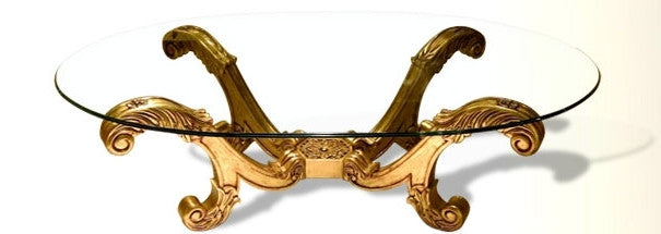 Luxury Ram's Head Living Room Set | Versace Vanity Barocco Black Gold Velvet | Gold Leaf Finish
