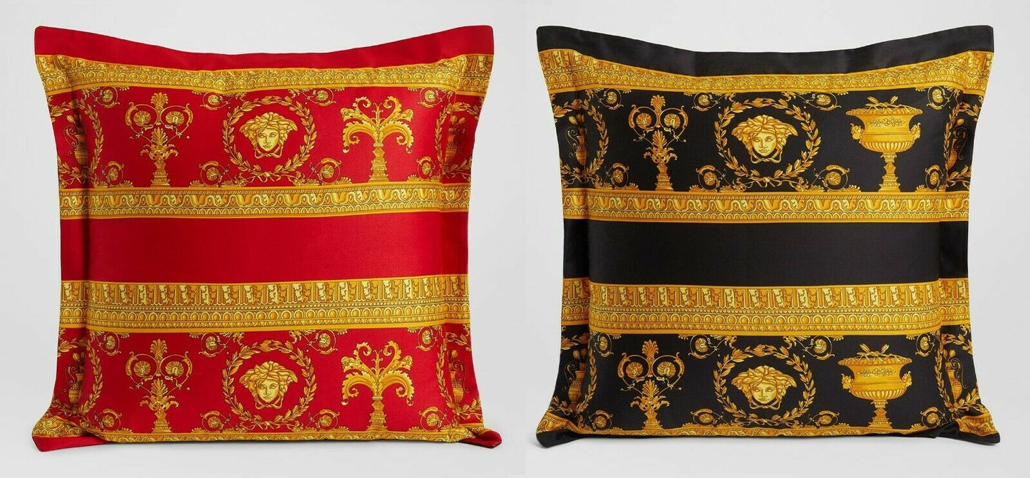 Versace Baroque Medusa Pillow Pink-White Reversible Square