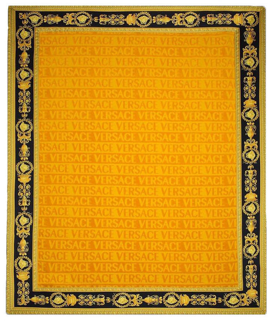 Versace Baroque Jacquard Medusa Bath/Beach Towel - Gold 76.77" x 57.09"