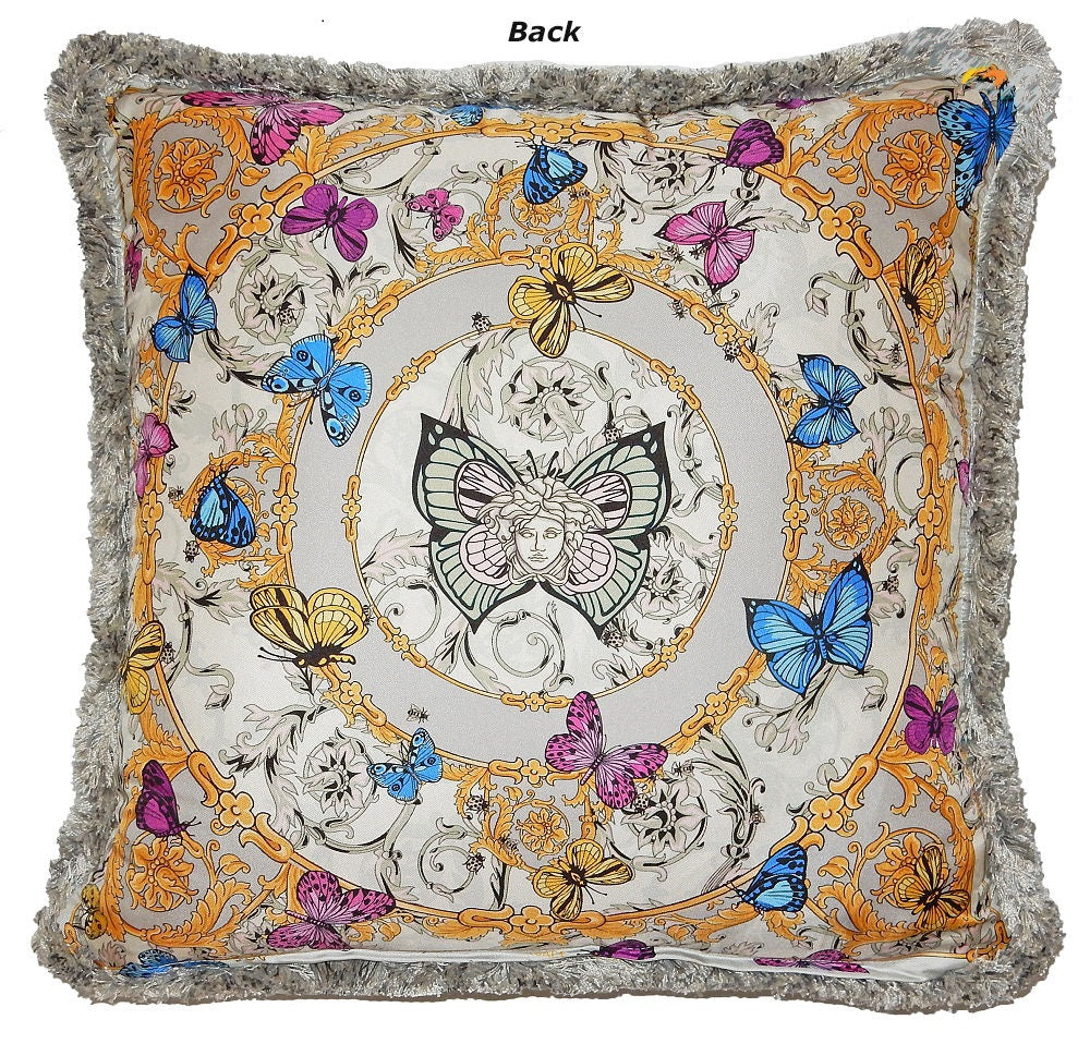 Versace Le Jardin Medusa Butterfly Square Pillow - Silk 50cm x 50cm