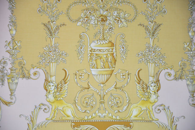 Versace Atelier Roman Greek Antique Fabric Panel -140cm x140cm Light Rose with Gold