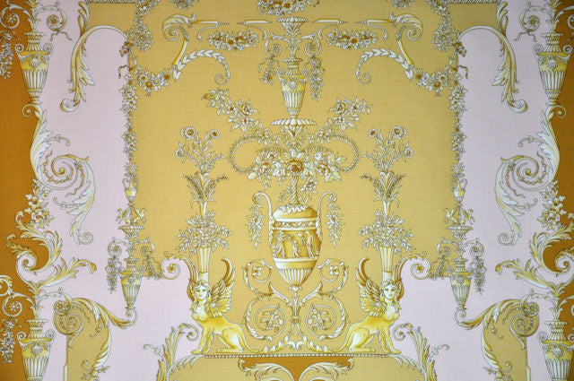 Versace Atelier Roman Greek Antique Fabric Panel -140cm x140cm Light Rose with Gold